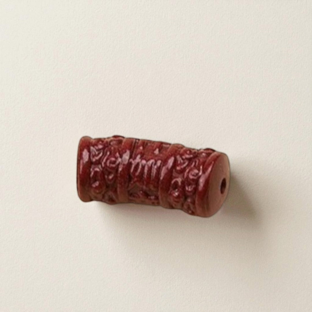 Drum Cinnabar Bead