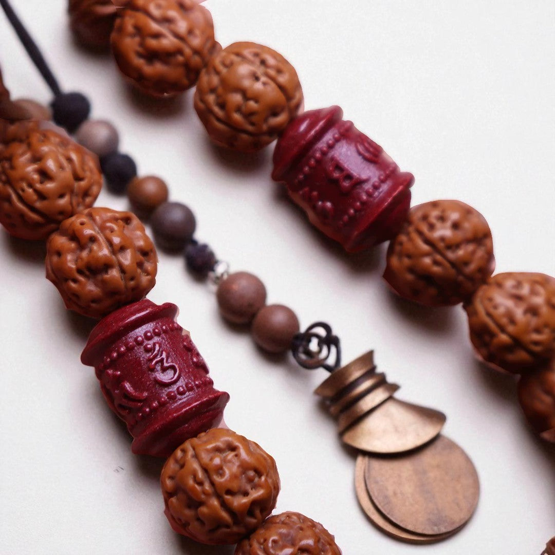 Prayer Wheel Cinnabar Bead