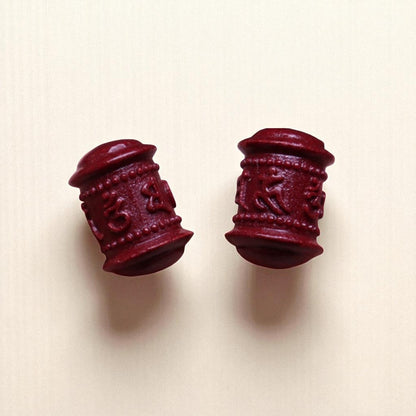 Prayer Wheel Cinnabar Bead