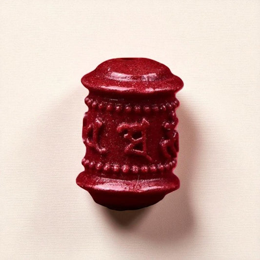 Prayer Wheel Cinnabar Bead